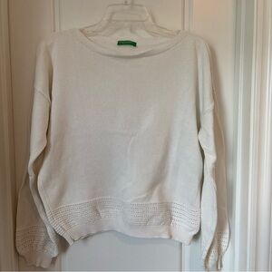 United Colors Of Benetton White crochet detail Sweater